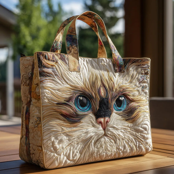 Saco Artesanal - Gato Branco com Olhos Azuis