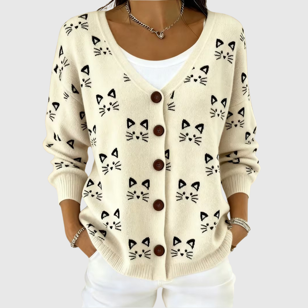 Cardigan de Malha Confortável com Botões