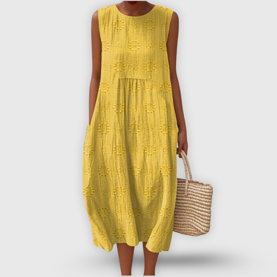 Amalina™ - Elegante Vestido de Algodão