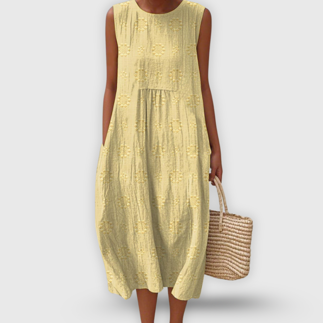 Amalina™ - Elegante Vestido de Algodão