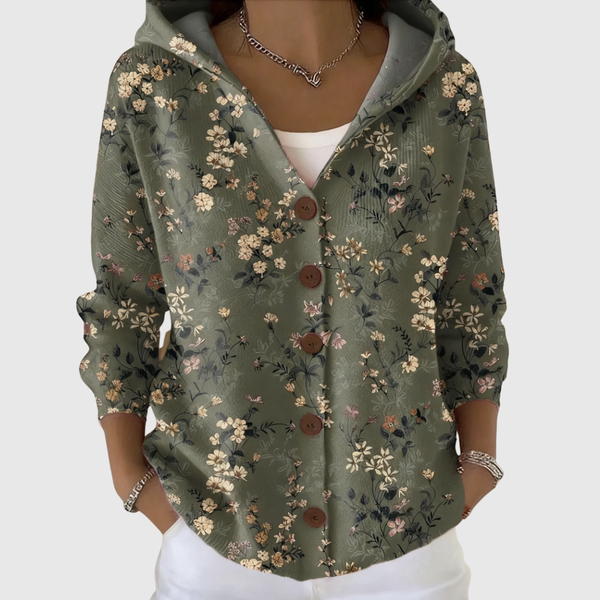 Cardigan Confortável com Capuz em Malha
