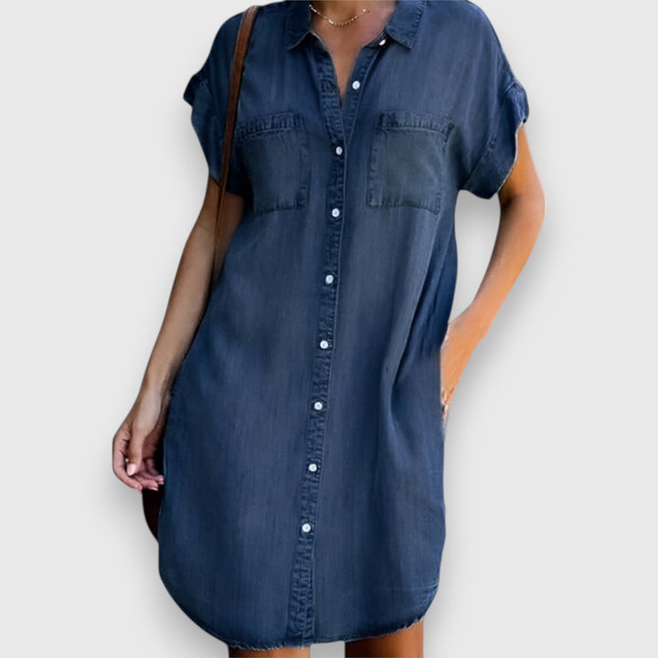 Paulina – Vestido de denim moderno e elegante para todas as ocasiões