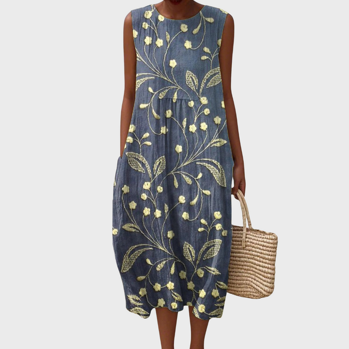 Lara - Vestido de verão floral em algodão