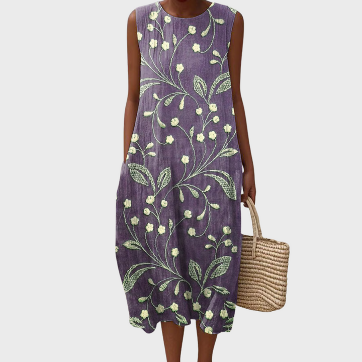 Lara - Vestido de verão floral em algodão