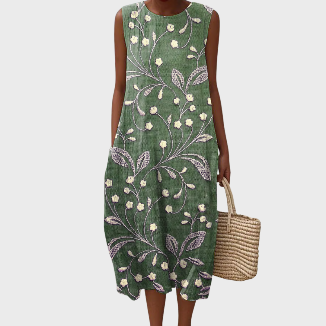Lara - Vestido de verão floral em algodão