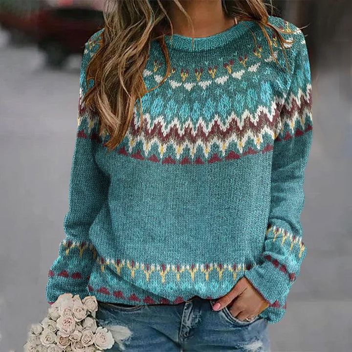 Regina | Pullover com Padrão Retro Wave