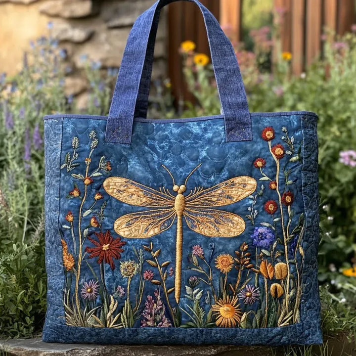 Saco tote matelassé - Libélula dourada
