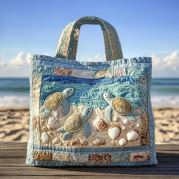Saco Cabas Matelassé Artesanal - Tartarugas Marinhas