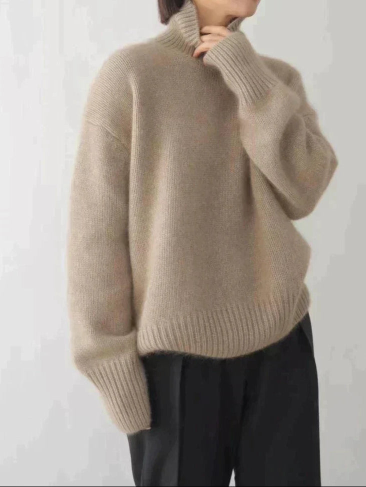 Amaya | Pullover de Gola Alta em Cachemira Luxuosa