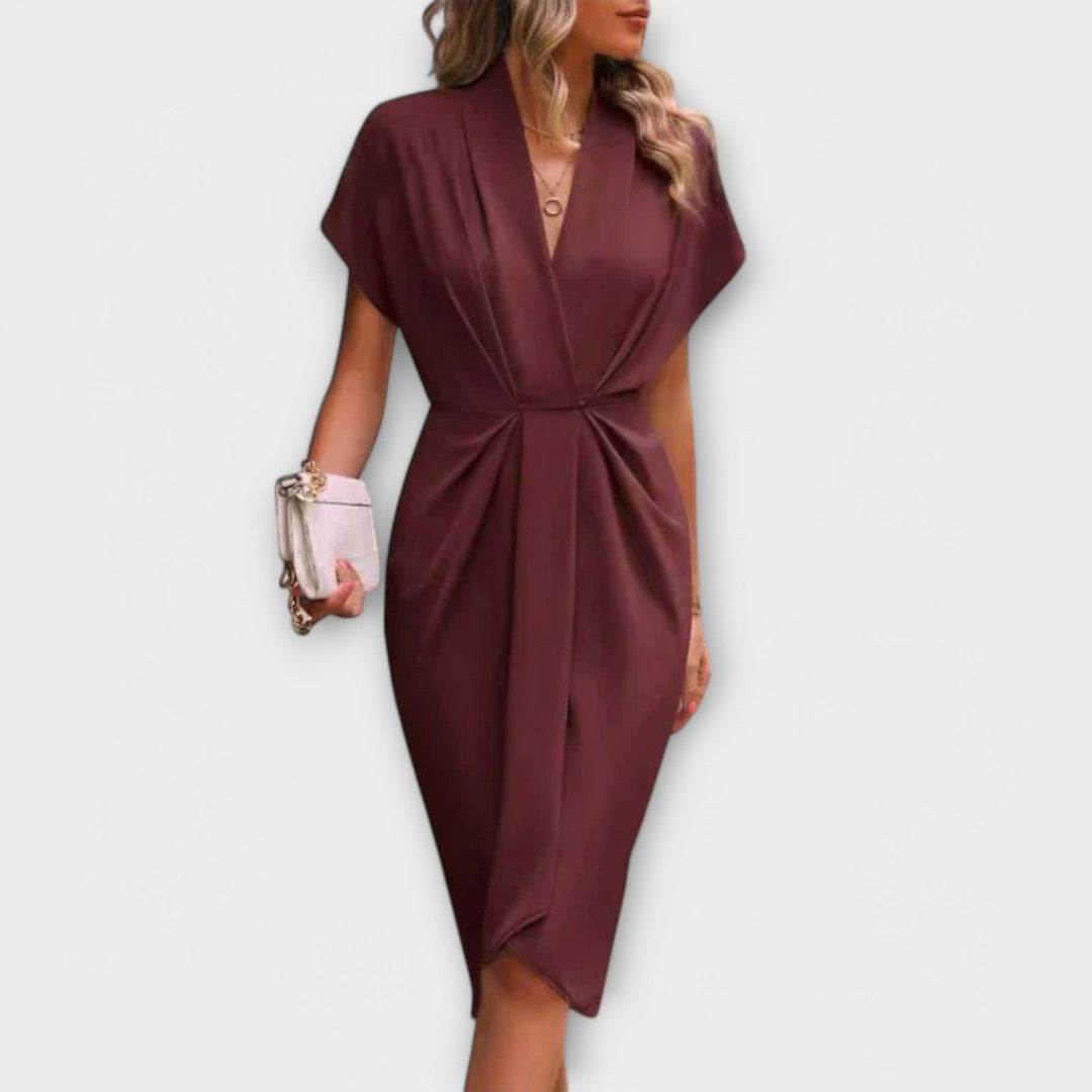 Serena – Vestido midi envolvente elegante e confortável