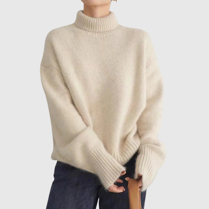 Amaya | Pullover de Gola Alta em Cachemira Luxuosa