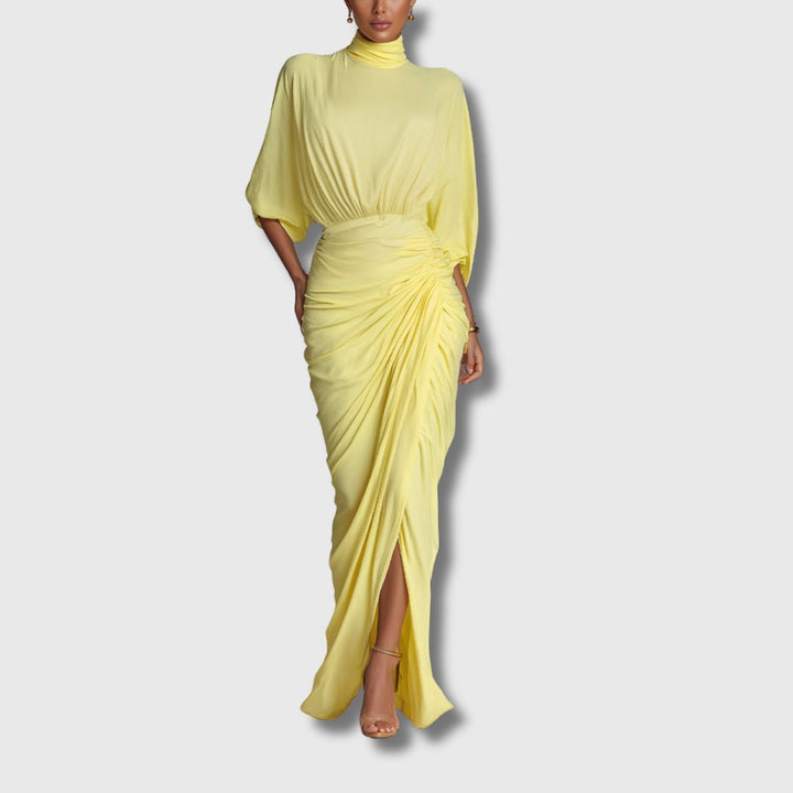Diana – Elegante vestido maxi amarelo