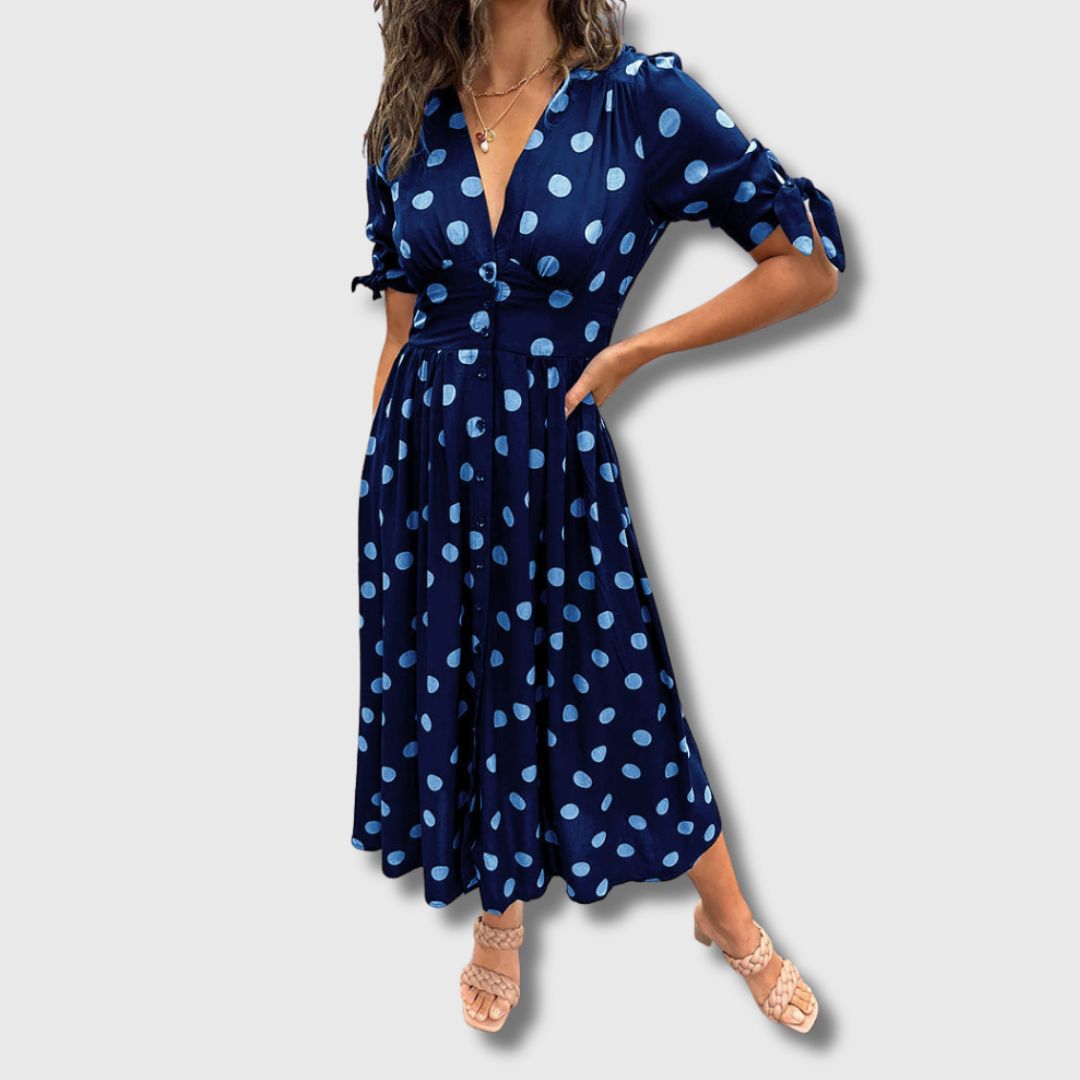 Monique – Vestido vintage de bolinhas para mulher