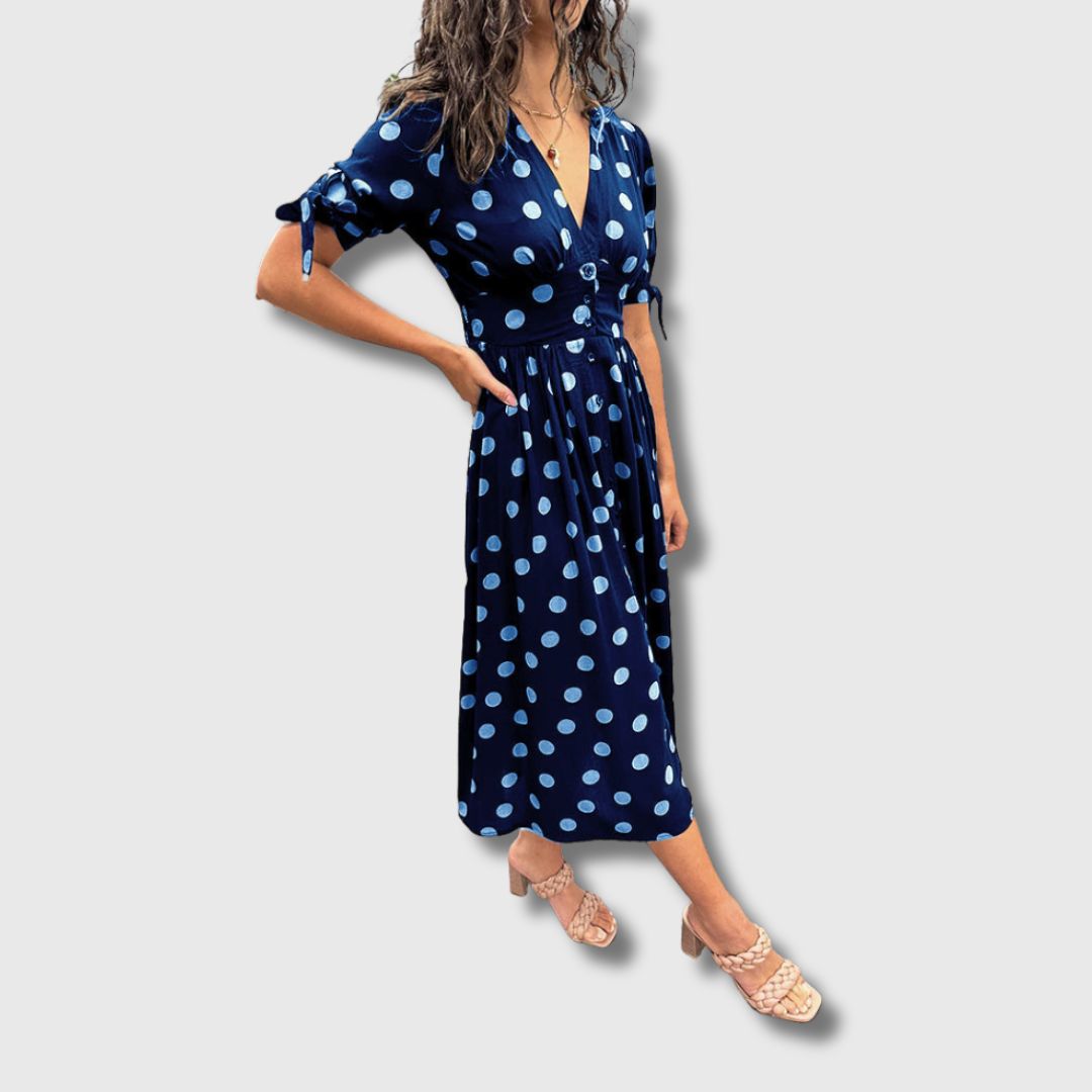 Monique – Vestido vintage de bolinhas para mulher