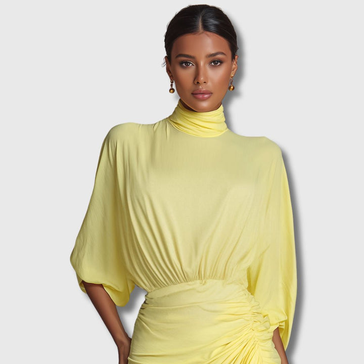 Diana – Elegante vestido maxi amarelo