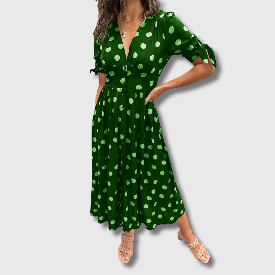 Monique – Vestido vintage de bolinhas para mulher