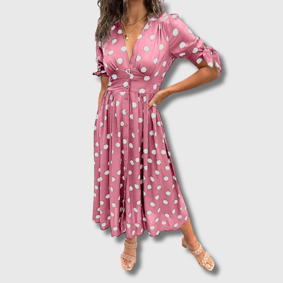 Monique – Vestido vintage de bolinhas para mulher
