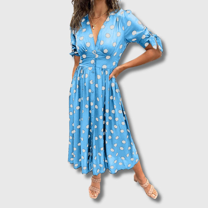 Monique – Vestido vintage de bolinhas para mulher