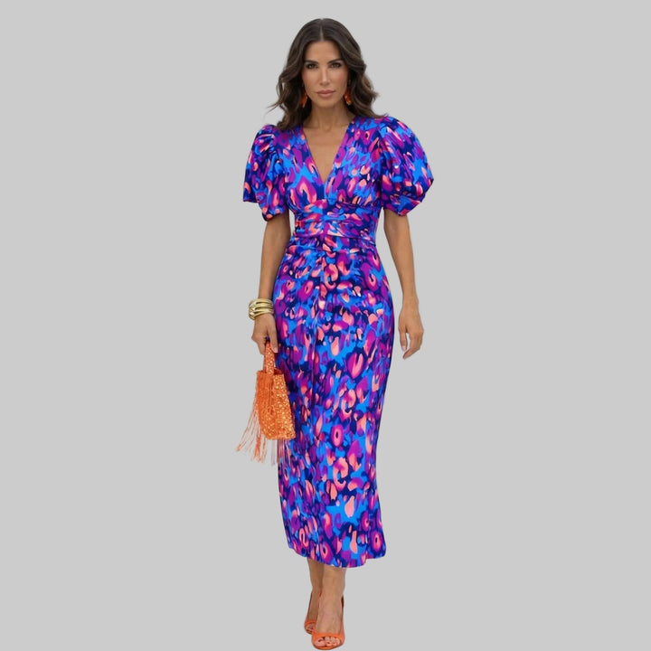 Ani – Vestido elegante com grandes mangas bufantes