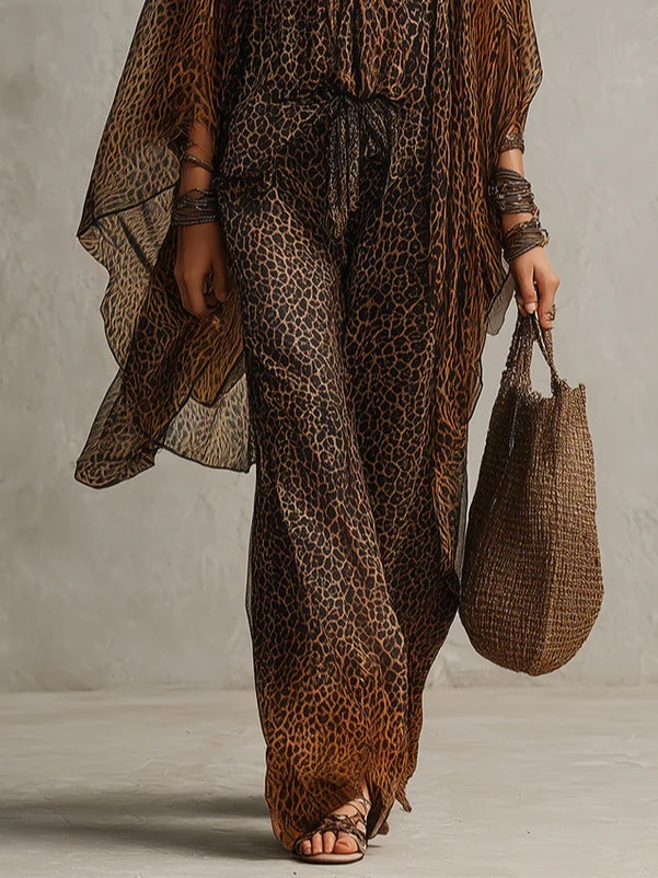 Conjunto Boho Leopardo Luxo 3 peças