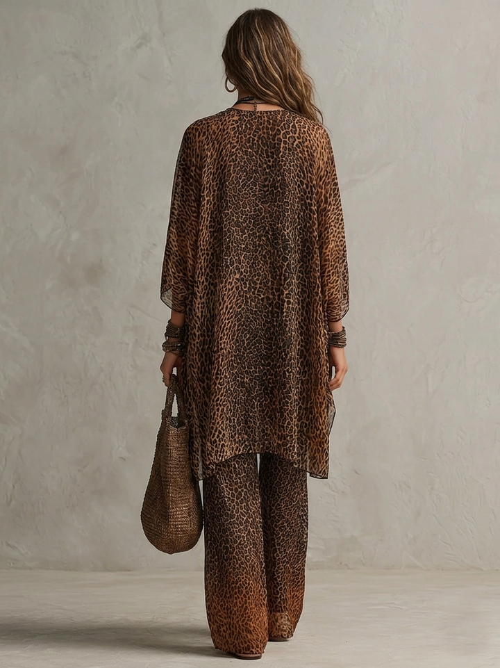 Conjunto Boho Leopardo Luxo 3 peças