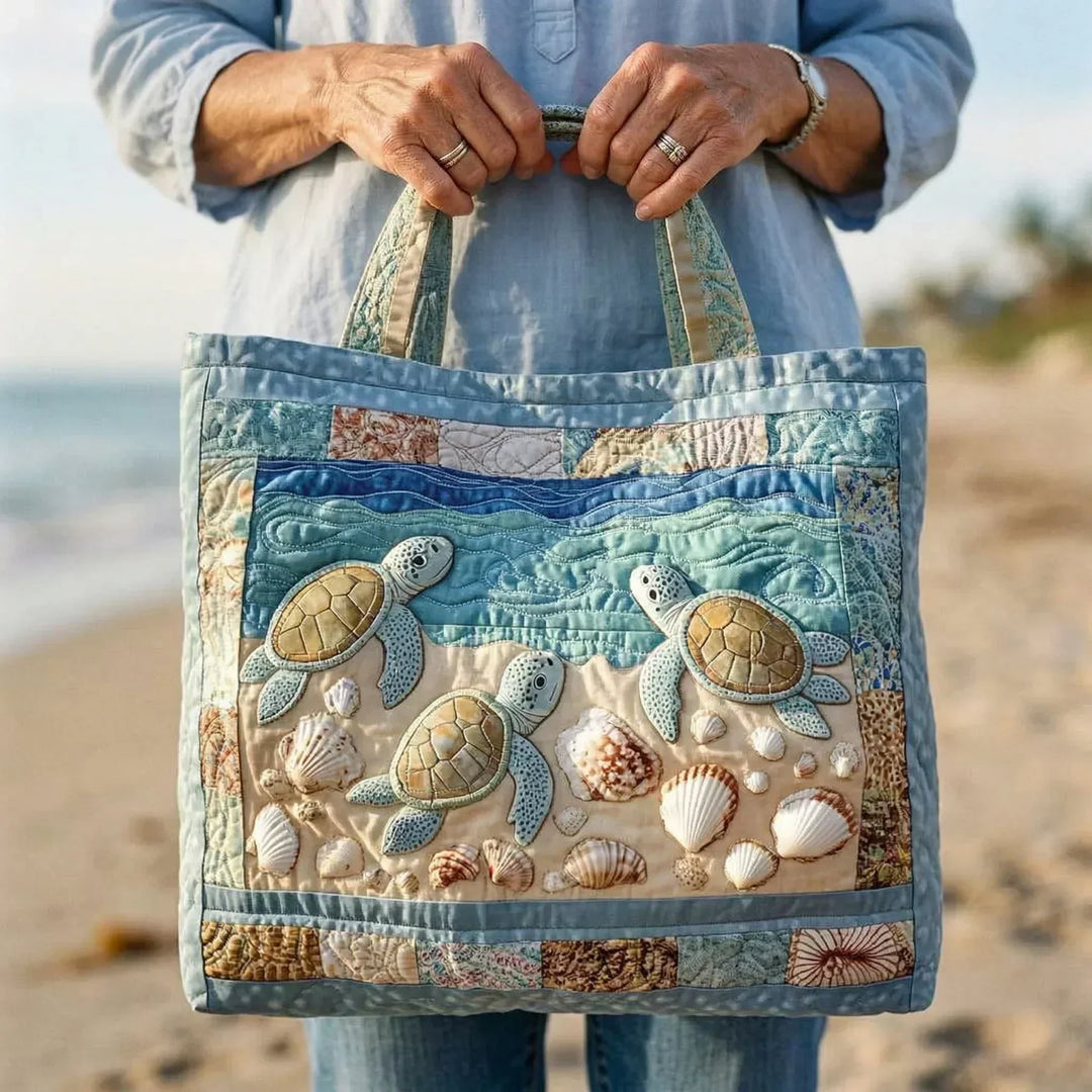 Saco Cabas Matelassé Artesanal - Tartarugas Marinhas