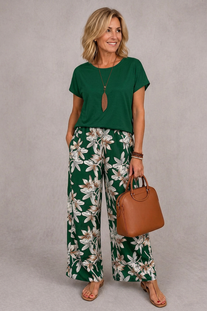 Rosie | Conjunto floral elegante em duas peças