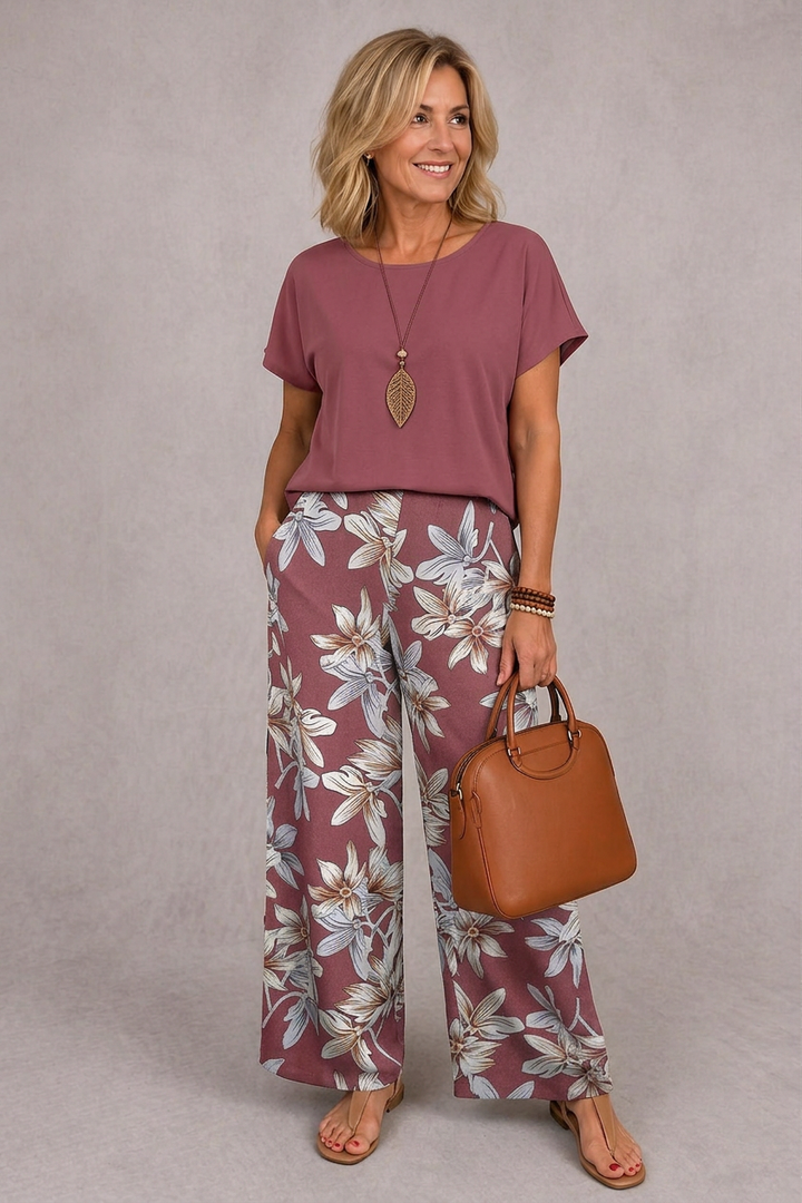 Rosie | Conjunto floral elegante em duas peças