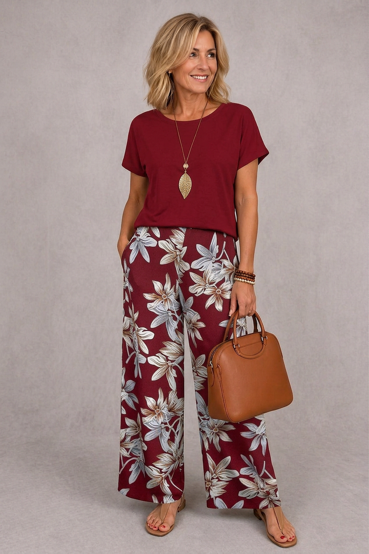 Rosie | Conjunto floral elegante em duas peças